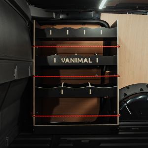 Side van view of the Ford Transit Connect LWB 2024- OS Front Hexaboard Van Racking
