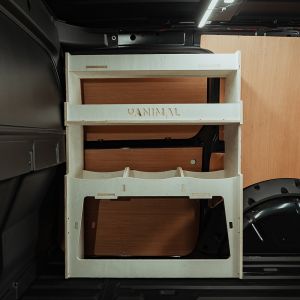 Side van view of the Ford Transit Connect LWB 2024- OS Front Ulti-Rack Van Racking V2
