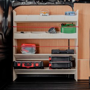 Side van view of the Peugeot Expert 2016- Front Toolbox Shelving Racking