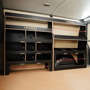 Side van angle view of the Peugeot Expert 2016- Hexaboard Driver Side Ulti-Rack Van Racking V3