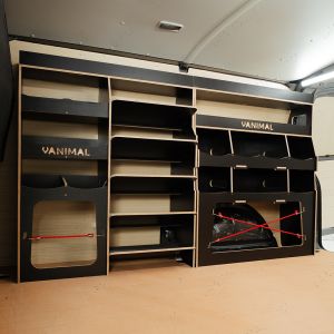 Side van angle view of the Peugeot Expert 2016- Hexaboard Driver Side Ulti-Rack Van Racking V4
